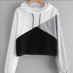 Geometric Cropped Hoodie